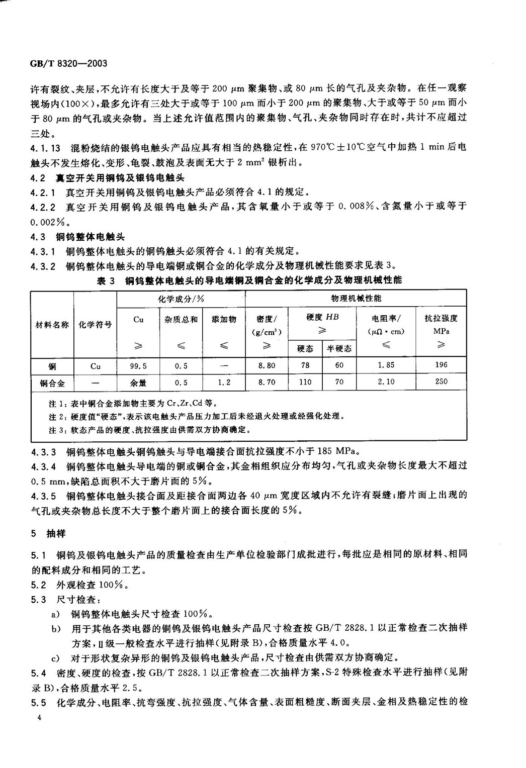 GBT 8320-2003 铜钨及银钨电触头